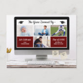 年おもしろい代がズームズームし、写真の卒業パーティー ポストカード (正面)