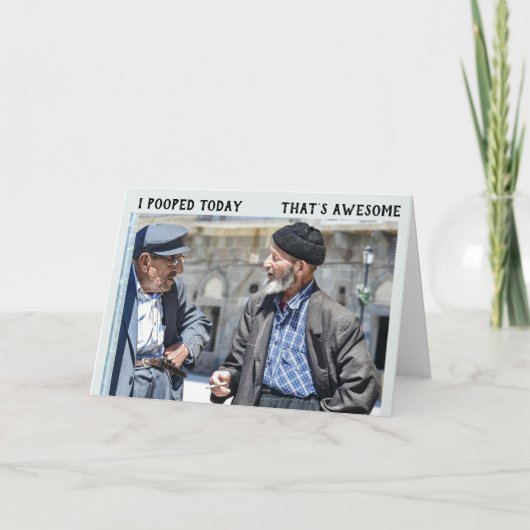 年おもしろい取った老人誕生日 カード (正面)