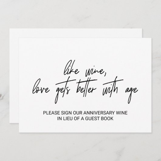 年お洒落齢のサインで書道の方が好き サンキューカード (正面/裏面)