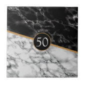 年ごとのギフトセラミックタイルフェイク白黒大理石 タイル (正面)