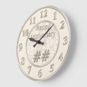 年ごと結婚にカスタマイズ可能な記念品 ラージ壁時計 (傾斜)