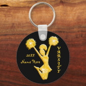 年とチアリーダーの名前入りチアキーチェーン キーホルダー (正面)