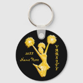 年とチアリーダーの名前入りチアキーチェーン キーホルダー (裏面)