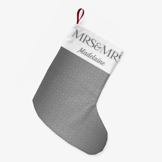 年と名をスモールと呼ぶシルバー・ダマスク夫妻 スモールクリスマスストッキング (正面 (吊り時))