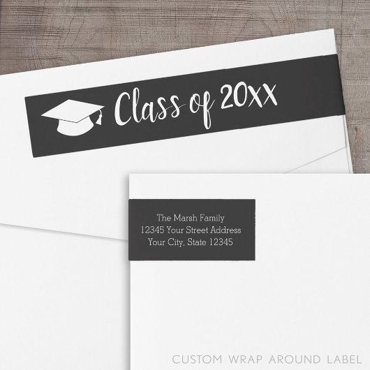 年と名前のクラス – 黒は色を変更できる ラップアラウンドラベル