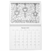 年によって着色するOrnaMENTALsの季節 カレンダー (1月 2026)