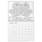 年に印刷されたカレンカスタムダーに色を付ける カレンダー (2月 2026)