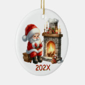 年に1回のサンタ セラミックオーナメント (右)