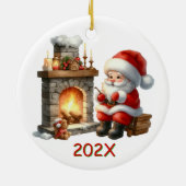 年に1回のサンタ セラミックオーナメント (裏面)