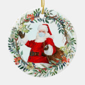 年に2020年、サンタさんを顔マスクで思い出す セラミックオーナメント (正面)