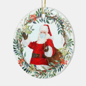 年に2020年、サンタさんを顔マスクで思い出す セラミックオーナメント (左)