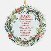 年に2020年、サンタさんを顔マスクで思い出す セラミックオーナメント (裏面)