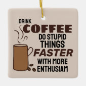 年のおもしろいコーヒークリスマスオーナメント セラミックオーナメント (正面)