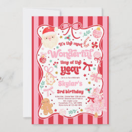 年のすばらしい時期 クリスマス リボン 誕生日 招待状
