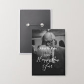 年のはじめのカップル写真 名前 年 白黒 缶バッジ (正面/裏面)