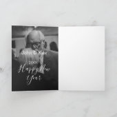 年のはじめのカップル写真 名前 年 黒白 カード (内部)