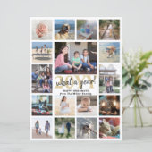 年のオーバーサイズ写真コラージュ金ゴールドと白 シーズンカード (スタンド正面)