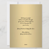 年のオーバーサイズ写真コラージュ金ゴールドと白 シーズンカード (裏面)