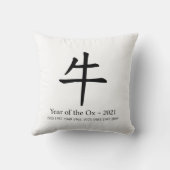 年のカスタマイズ可能な2021中国の〔占星術の〕十二宮図 クッション (裏面)