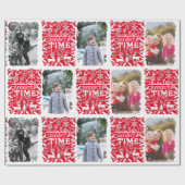 年のクリスマスの写真のすばらしい時間 ラッピングペーパー (フラット)