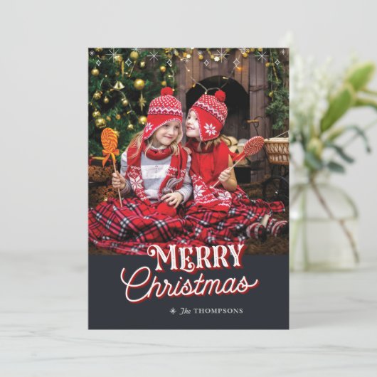 年のクリスマスの写真カードのすばらしい時 シーズンカード (スタンド正面)