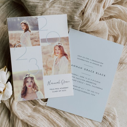 年のコラージュ |フォト卒業パーティー招待状 招待状