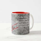 年のジョークおもしろい飛行機編モダン集文字 ツートーンマグカップ (正面右)