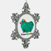 年のメモリ – おもしろい緑のメモリ スノーフレークピューターオーナメント (左)