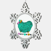 年のメモリ – おもしろい緑のメモリ スノーフレークピューターオーナメント (右)