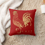年のルースター2017カスタマイズ可能な赤い枕 クッション (ブランケット)