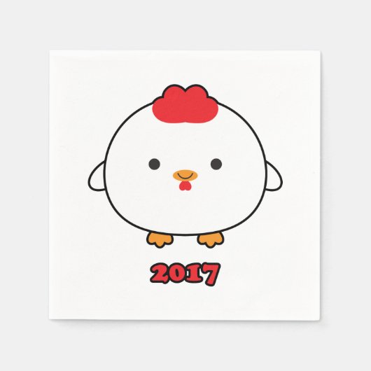 年のルースター2017紙ナプキンス スタンダードカクテルナプキン (正面)