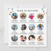 年のレビューのクリスマスカードファミリー毎月の写真 (裏面)