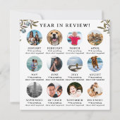 年のレビューのクリスマスカードファミリー毎月の写真 (裏面)