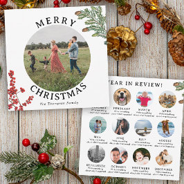 年のレビューのクリスマスカードファミリー毎月の写真