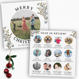 年のレビューのクリスマスカードファミリー毎月の写真