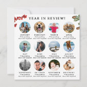 年のレビューのクリスマスカードファミリー毎月の写真 (裏面)