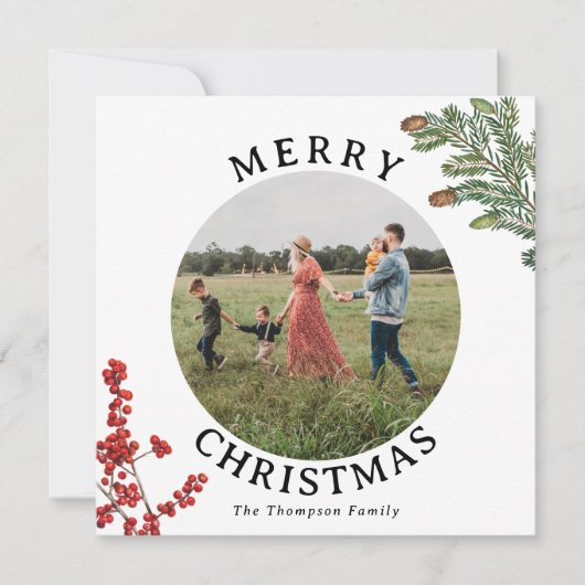年のレビューのクリスマスカードファミリー毎月の写真 (正面)