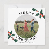 年のレビューのクリスマスカードファミリー毎月の写真 (正面)