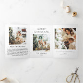 年のレビューのモダンクリスマスカード 三つ折り招待状 (内部)