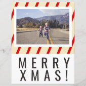 年のレビュー休暇レターキャンディーケーンストライプ (裏面)