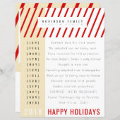 年のレビュー休暇レターキャンディーケーンストライプ (正面/裏面)