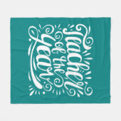 年の先生 フリースブランケット (正面(横))