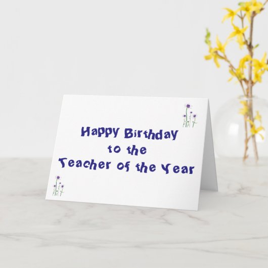 *****年の先生****誕生日 カード (黄色い花)