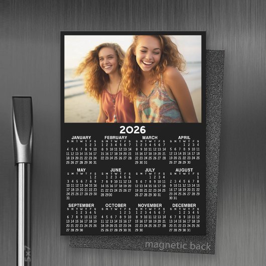 年の写真を表示するカレンダーモダンミニマル