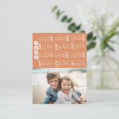 年の写真を表示するカレンダーモダンミニマル ポストカード (スタンド正面)