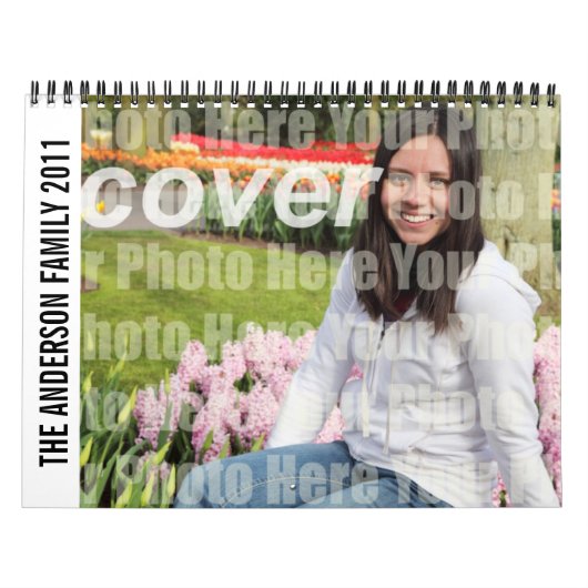 年の写真家族の写真12ヶ月モダン カレンダー (カバー)