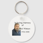 年の写真葬儀の名前の愛する思い出モダンで キーホルダー (裏面)