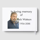 年の写真葬儀の名前の愛する思い出モダンで ゲストブック (裏面)