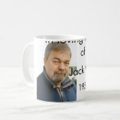 年の写真葬儀の名前の愛する思い出モダンで コーヒーマグカップ (正面左)