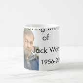 年の写真葬儀の名前の愛する思い出モダンで コーヒーマグカップ (中央)